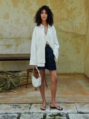 Banana Republic Oversized Linen Utility Shirt Jacket Small